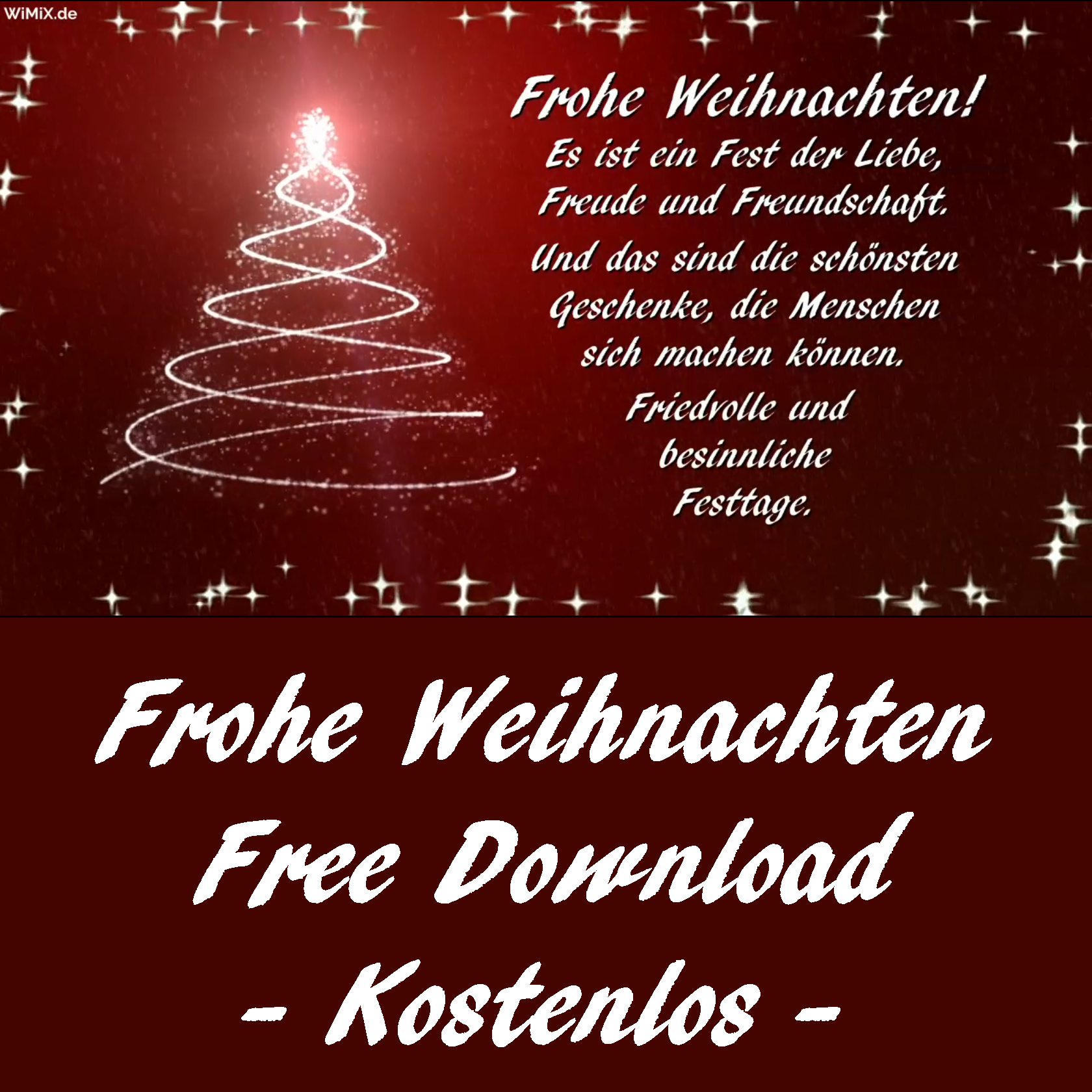 Free Download: Frohe Weihnachten Merry Christmas German Föhliche