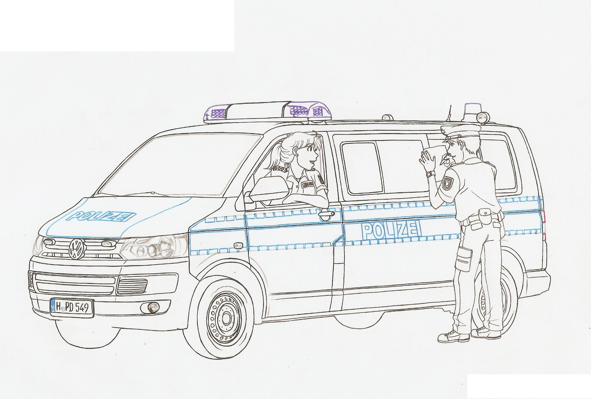 Polizeiauto Ausmalbild - kinderbilder.download | kinderbilder.download