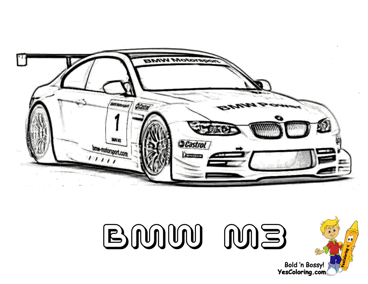 BMW M3 Fast Car Picture To Print At YesColoring.com. | Araba, Yarış