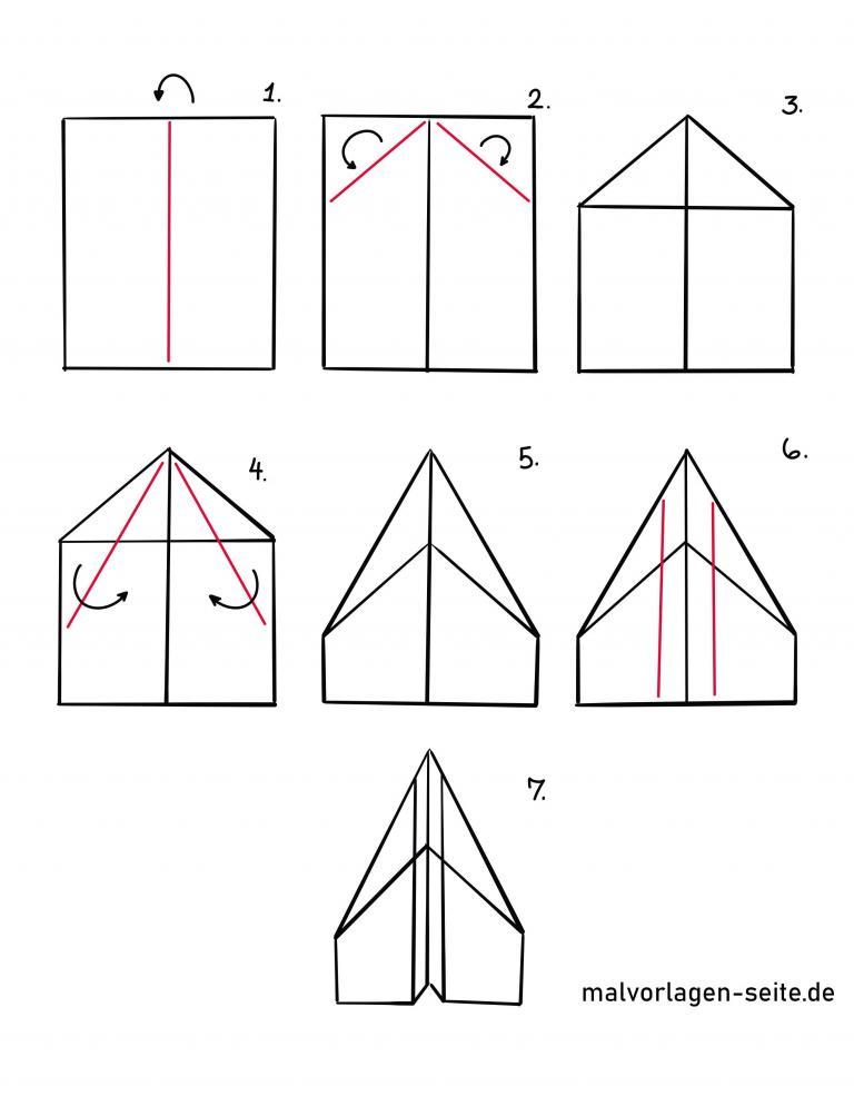 Anleitungen zum Falten von Papierfliegern - Papierflugzeuge basteln